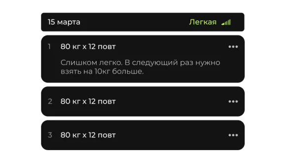 Дневник тренировок для отслеживания прогрессии
